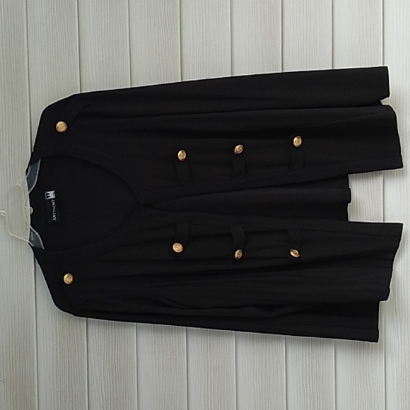 Antthony Jackets & Blazers - NWOT ANTTHONY Black Cardigan with Gold Buttons